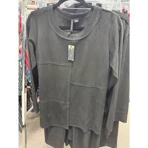 NEW TRUE BLUE women's ethyl sueded knit pullover in black